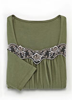 Vadlång nattlinne med fin tyllbroderi OLIV