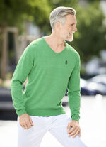 Moderiktig V-ringad tröja i 6 färger MOTTLED GREEN