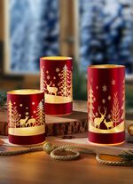 Lykta, set om 3, gjord av glas 