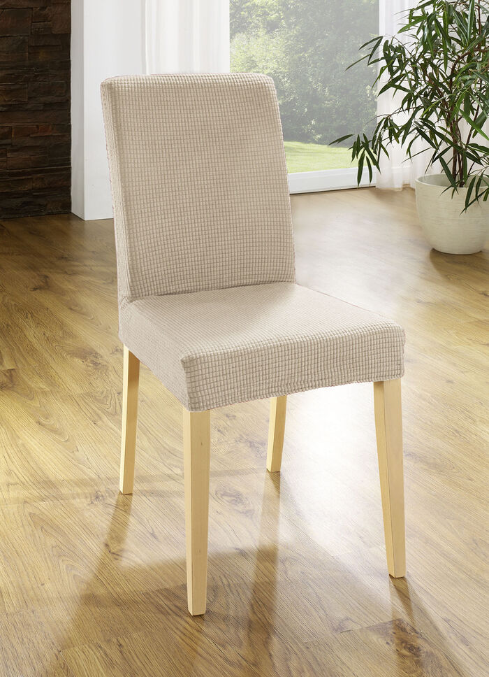 Bi-elastiska stretchöverdrag av 92% bomull BEIGE