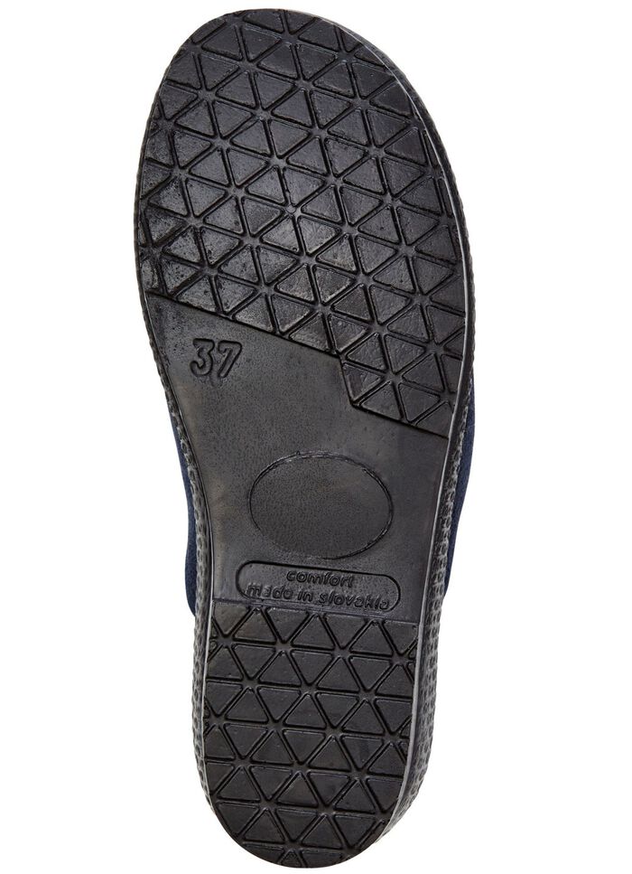 Tvåpack klassiska damtofflor, bredd H, med resårband 1x MARINE 1x CHIANTI