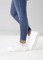 ELENA EDEN, snygga damsneakers, vidd G, uttagbar fotbädd WEISS