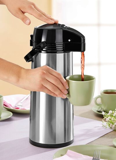 Pumpdriven termos i rostfritt st&aring;l 