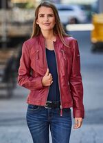 Kort skinnjacka fr&aring;n "Cabrini" 