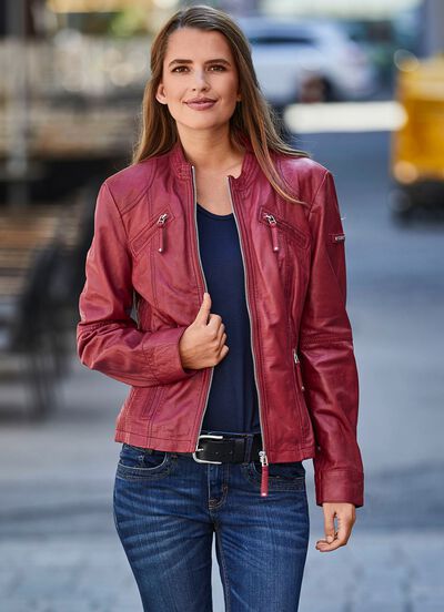 Kort skinnjacka fr&aring;n "Cabrini" 