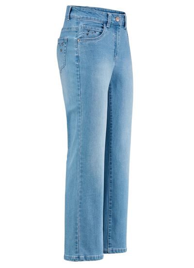 Jeans med trendiga dekorativa nitar 