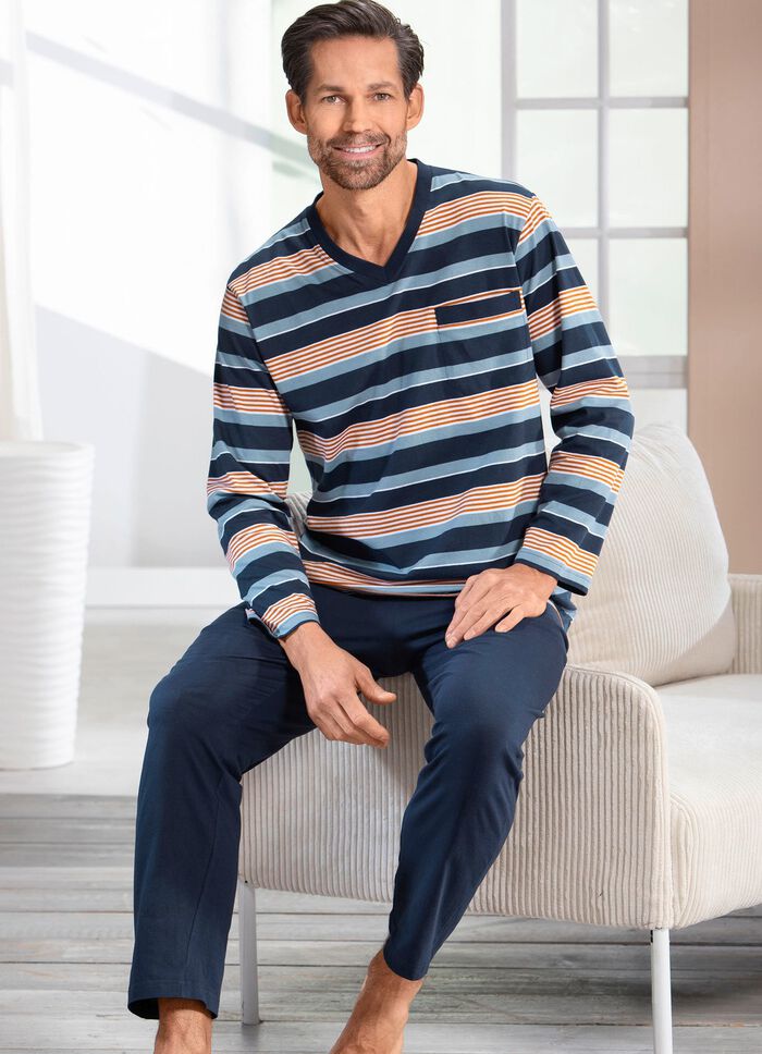 Tv&aring;pack pyjamas med v-ringning och &ouml;ppna f&aring;llar 