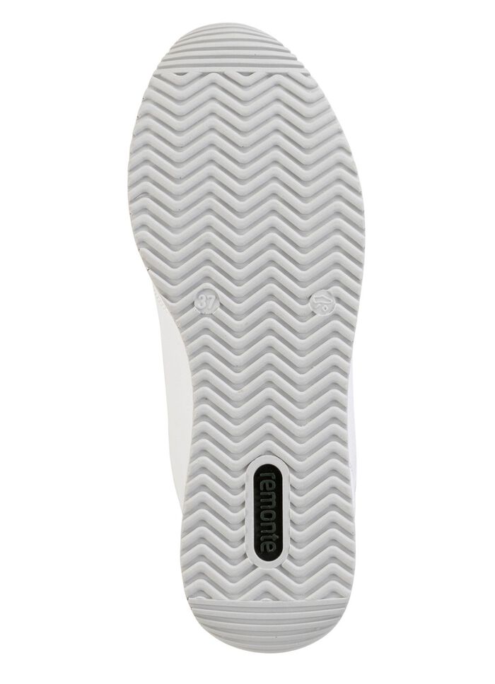 Remonte-sneakers med sn&ouml;rning och skimrande silverf&auml;rgad kontrastkant VIT