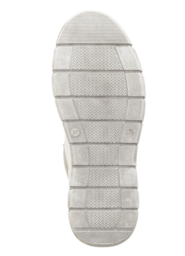 Tvillingskosko med snörning av mjukt nappaläder VIT-TAUPE