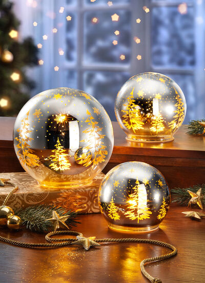 Upplyst boll, set om 3 