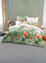 S&auml;ngkl&auml;desset med tryck p&aring; b&aring;da sidor i seersucker-kvalitet 