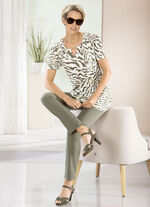 Byxor med skuren midjeband OLIV