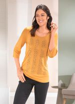 Skjorta med kontrasterande dekorpaneler i 2 f&auml;rger 