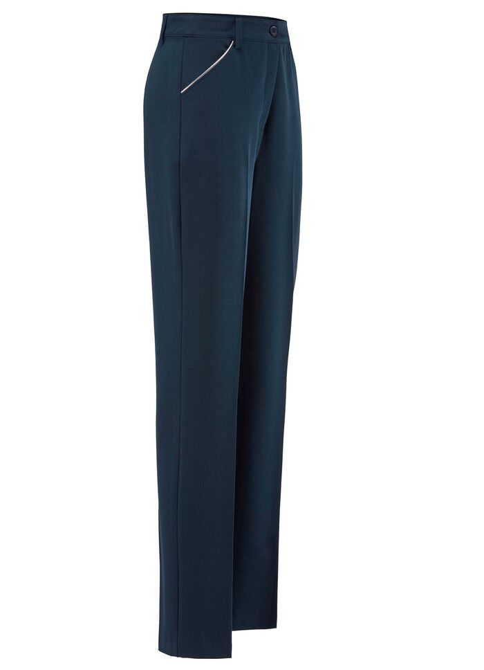 Byxor med silverf&auml;rgad kontrastpaspel 