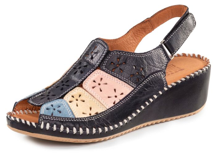 ELENA EDEN sandal av mjukt, perforerat nappal&auml;der 