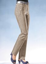 Jeans med bredare midjeband SAND