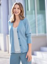 Stickad kofta i ull och kashmir 