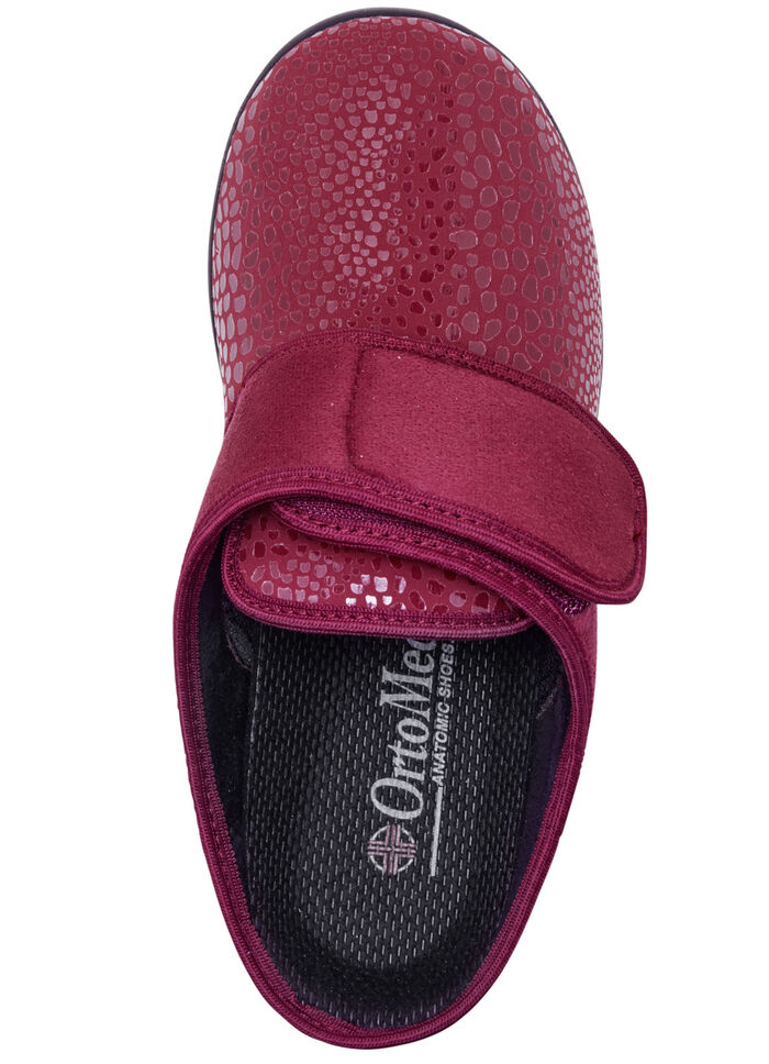 Toffla i elastiskt material och velour BORDEAUX