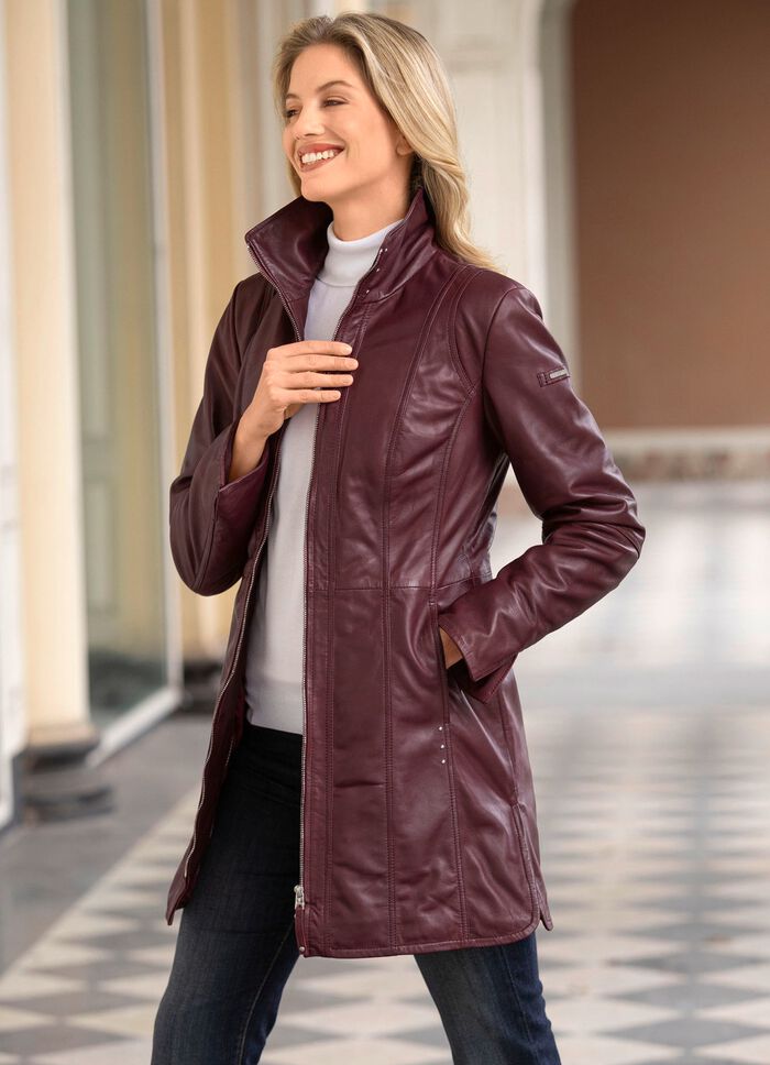 Kort l&auml;derkappa fr&aring;n &ldquo;Cabrini&rdquo; BORDEAUX