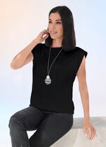 Moderiktig skjorta med vaddering i 2 f&auml;rger SVART