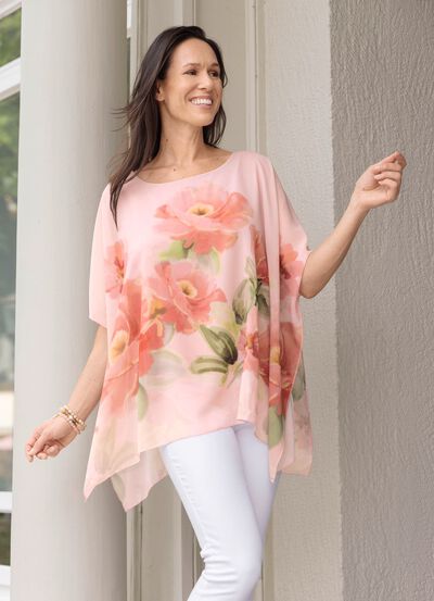 Poncho-tunika med integrerad topp 