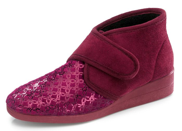 Kardborretofflor av velourmaterial BORDEAUX