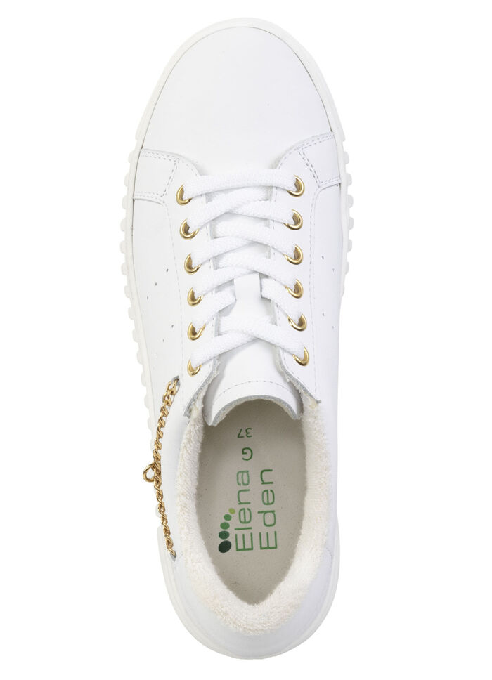 ELENA EDEN, snygga damsneakers, vidd G, uttagbar fotbädd WEISS
