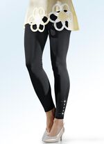 Trendiga svarta leggings SVART-GULD