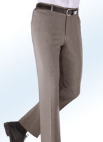 Byxor i linnelook i 4 färger MELLANBRUN FLÄCKIG