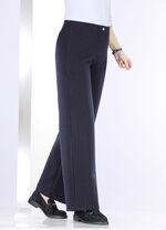 Moderiktiga byxor i skön vidd MARINE-GRAU