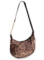 V&auml;ska, dam, med justerbar axelrem med kedjedetalj BRUNT-SVART