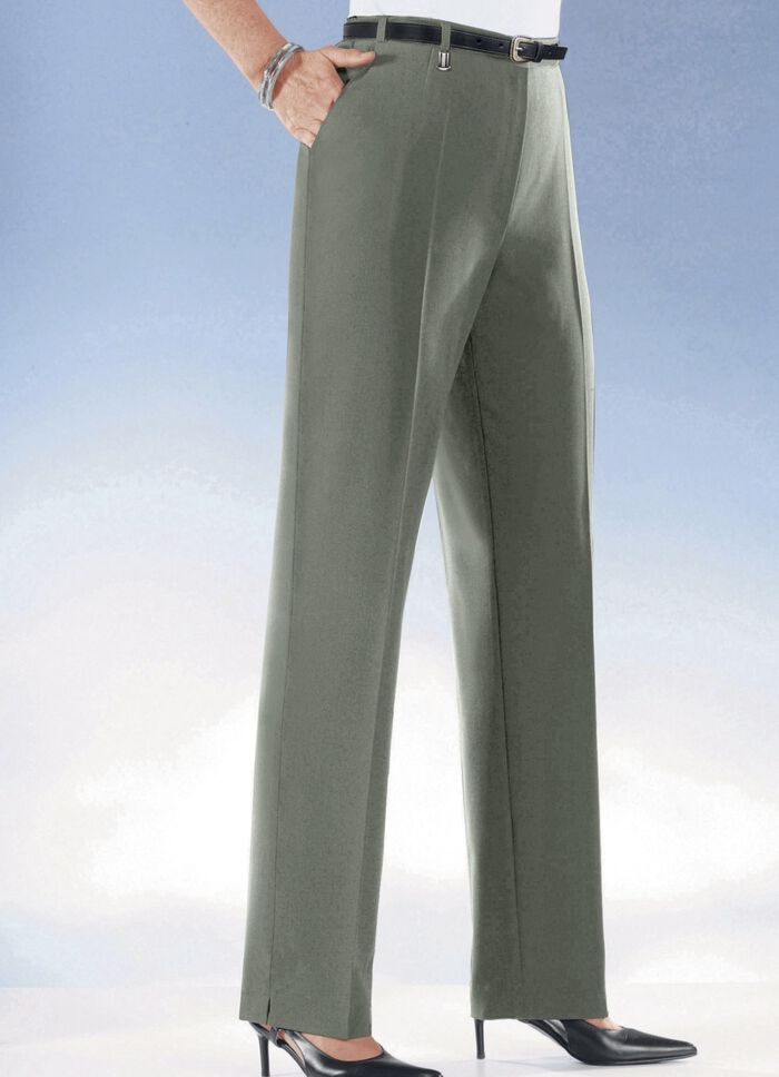 Komfortbyxor med elastiska midjeinlägg i 6 färger MOELLAD OLIV