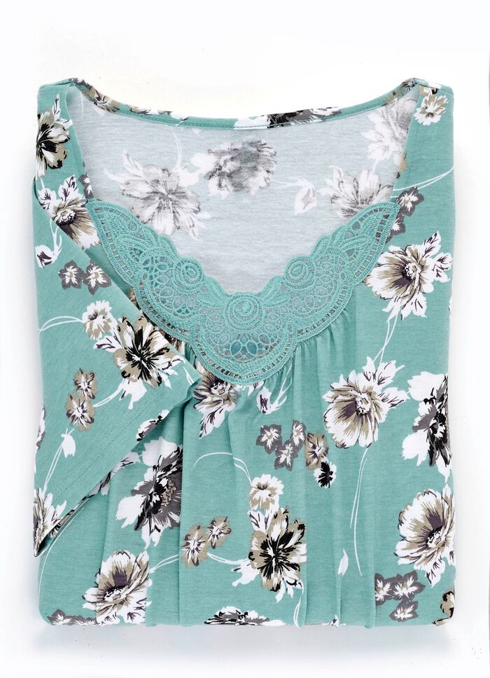 Tv&aring;pack vadl&aring;nga nattlinnen med broderad spets 