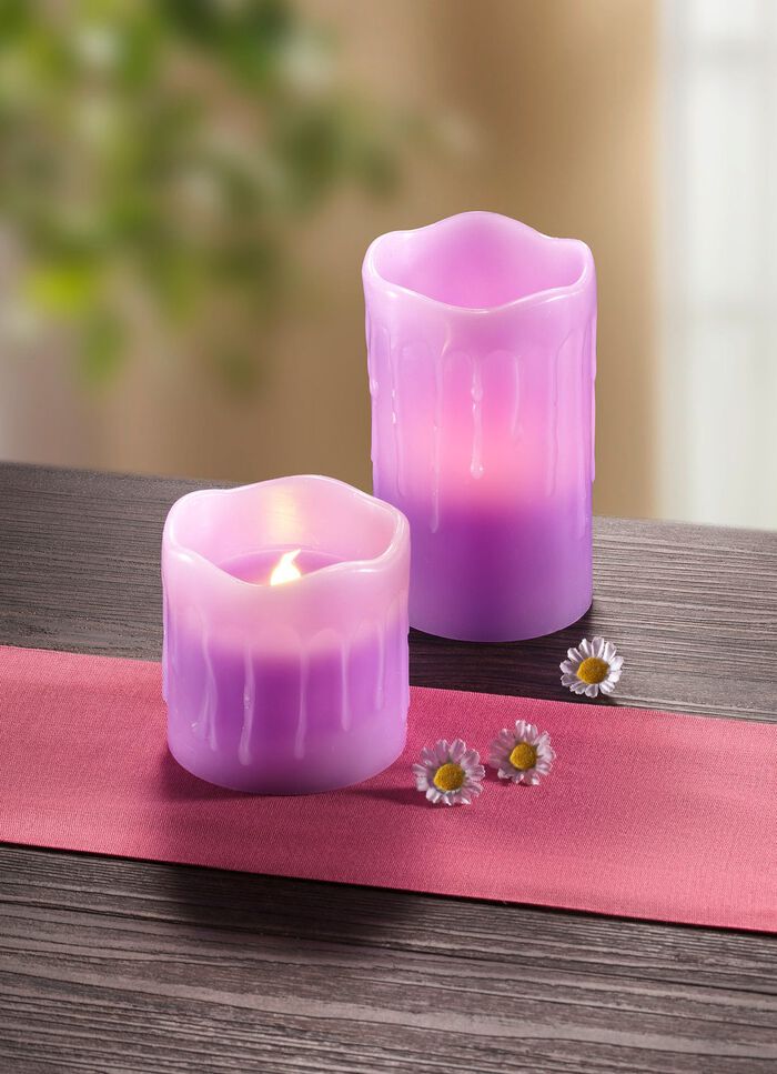LED-ljus i &auml;kta vax med doft LILA