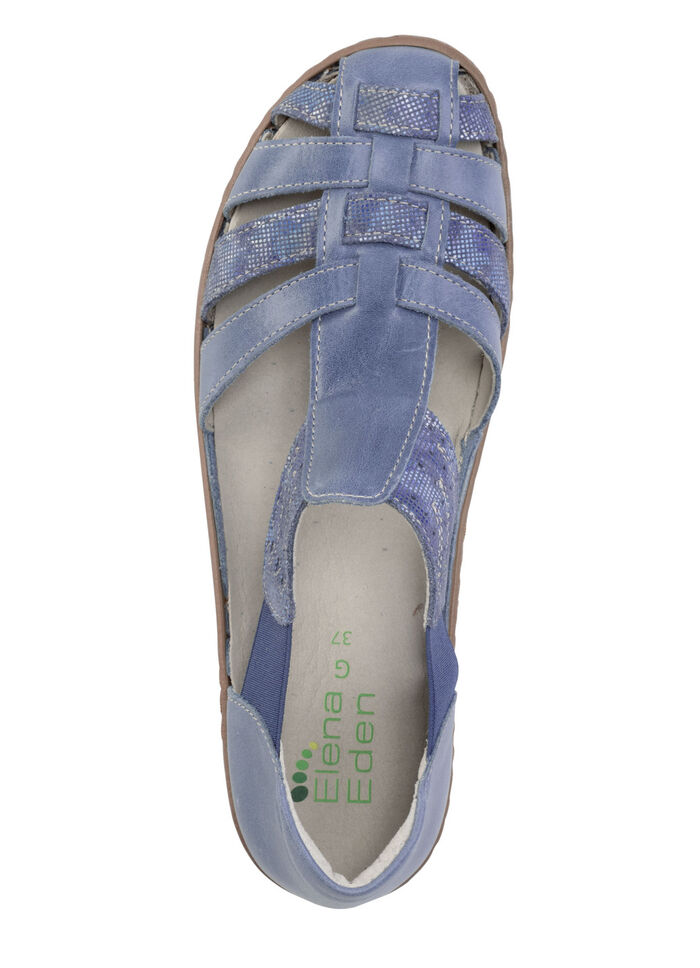 ELENA EDEN sandaler med rem tillverkade av nappaläder och effektivt präglad mocka JEANS
