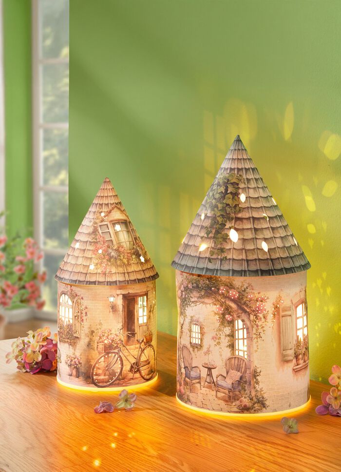 Pappershus med LED-belysning 