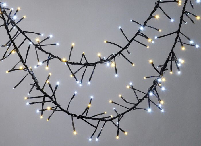 Cluster LED fairy lights med digital utomhustransformator KRISTAL EFFEKT