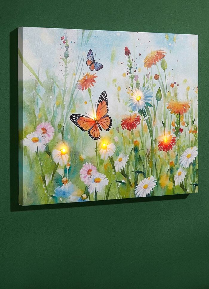 LED canvas bild p&aring; tr&auml;ram 