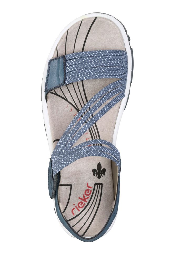 Rieker, sportiga damsandaler, med tv&aring; kardborreband 