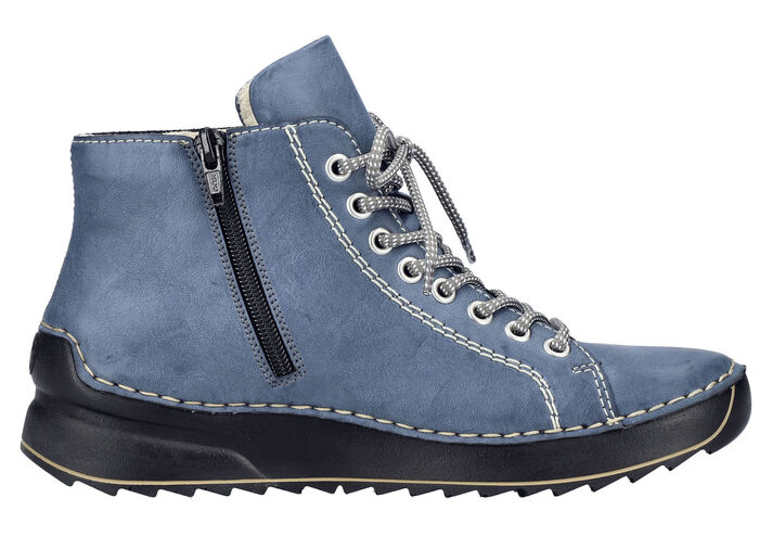 Rieker, sportiga damstövlar, vinterskor, med dragkedja JEANS BLÅ