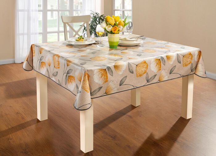 Oljeduksduk med ginkgomotiv 