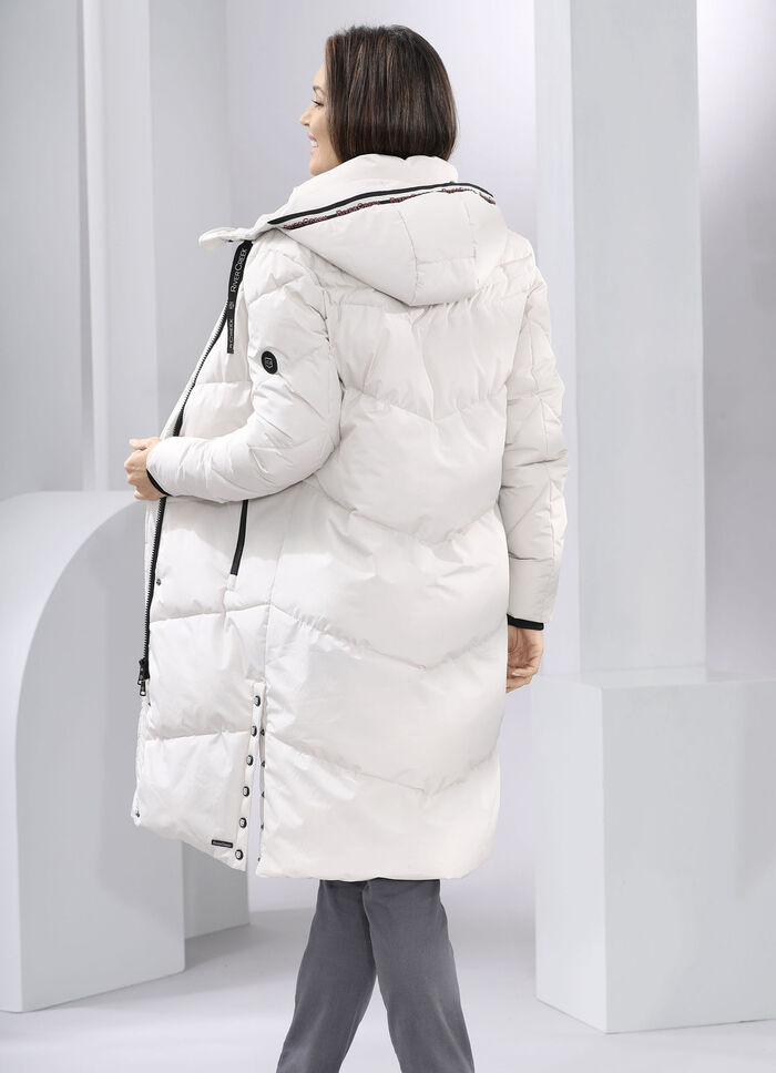 Jacka med fast huva BEIGE