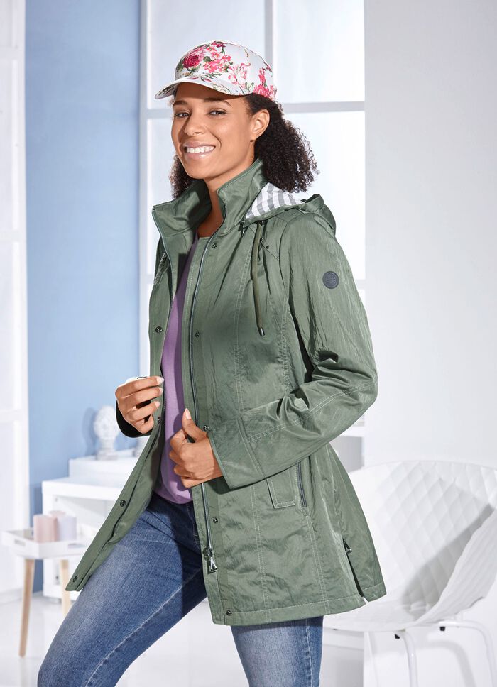 Funktionell jacka med slits och fickor med dragkedja KAKI