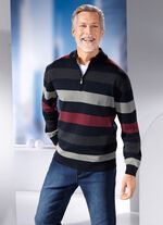 Randig troyer med st&aring;krage i 2 f&auml;rger 