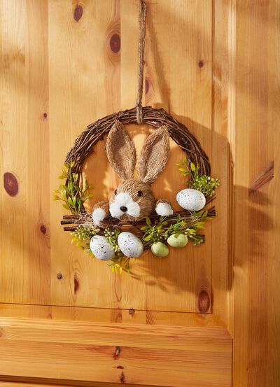 D&ouml;rr-/v&auml;ggkrans med kanin 