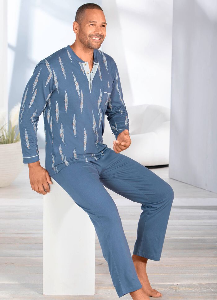 Pyjamas med knappsl&aring; och &ouml;ppna toppar 