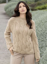 Grovstickad tröja BEIGE