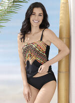 Laurina tankini med placerad tryckdesign och avtagbara remmar, 