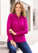 Tr&ouml;ja med avl&aring;nga texturerade r&auml;nder FUCHSIA