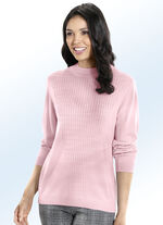 Tröja i obearbetad ull ROSÉ